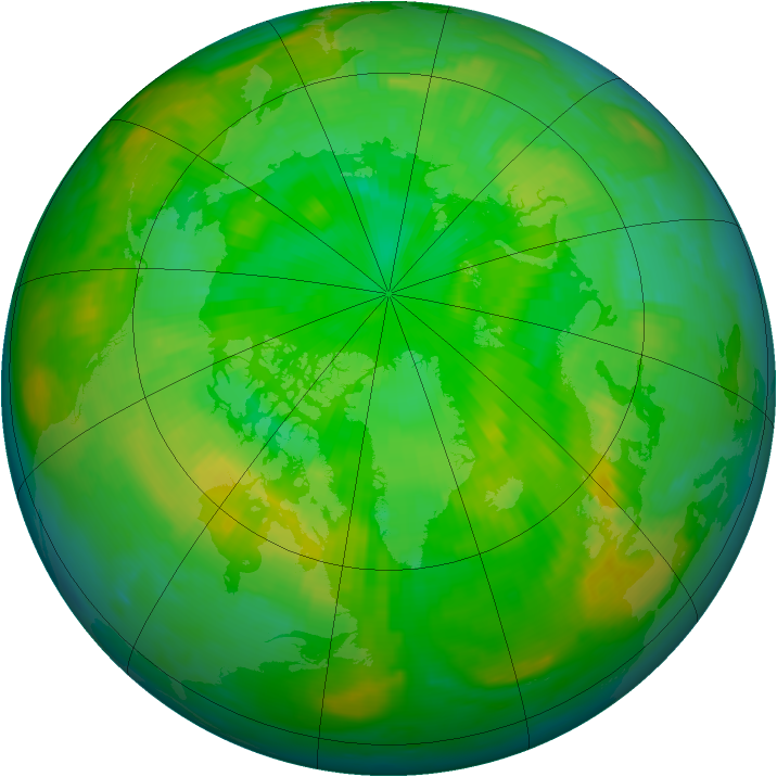 Arctic ozone map for 29 June 1997